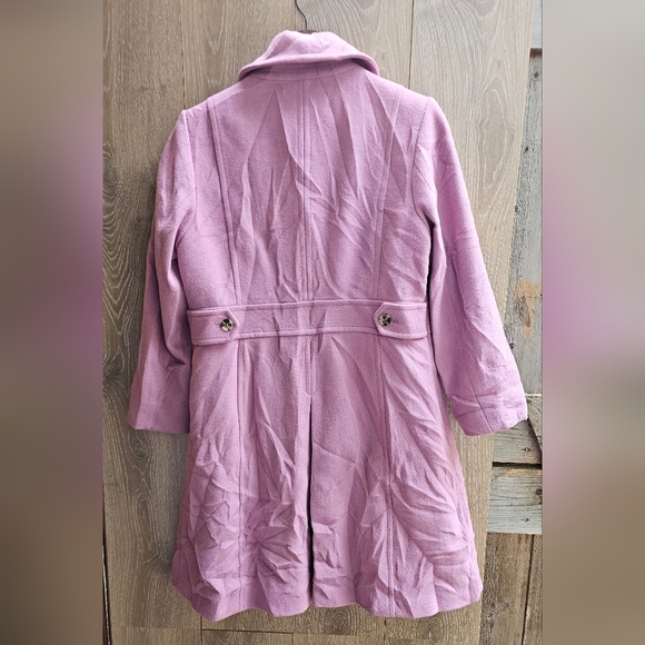 Talbots Wool Mauve Pink Pea Coat Trench Coat - Picture 3 of 4